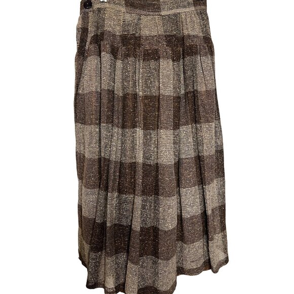 Carole Little for Saint Tropez West Midi Skirt SZ 6 Plaid Boho Chic Y2K - Picture 4 of 12